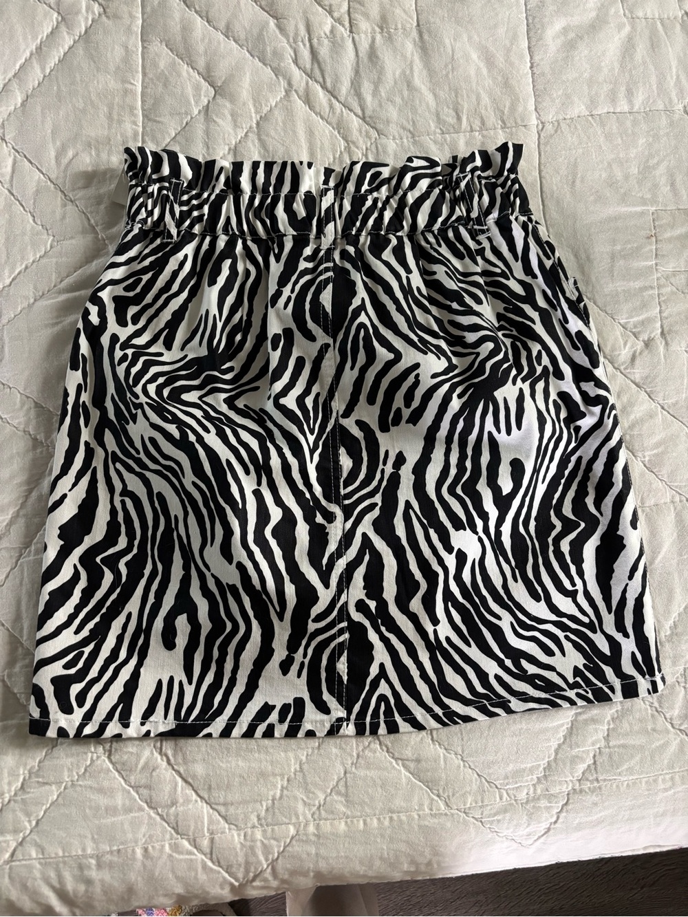 Bar III Black and White Zebra-Print Mini Skirt